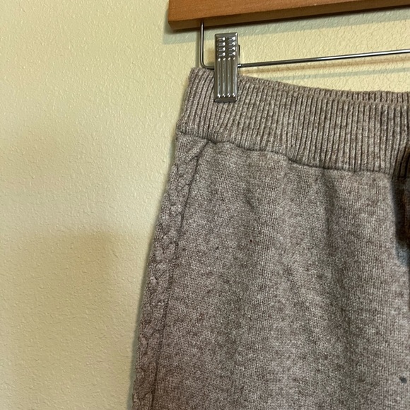 Axes Femme Tan Cable Knit High Rise Cropped Wide Leg Pants S - Picture 3 of 8